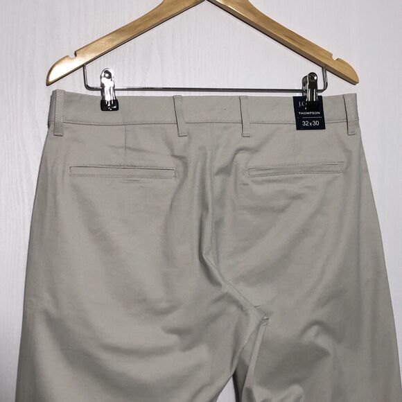 J. Crew Factory Pants Mens 32 30 Beige Thompson Flex Tech Tapered Chino Flat New - Picture 9 of 15